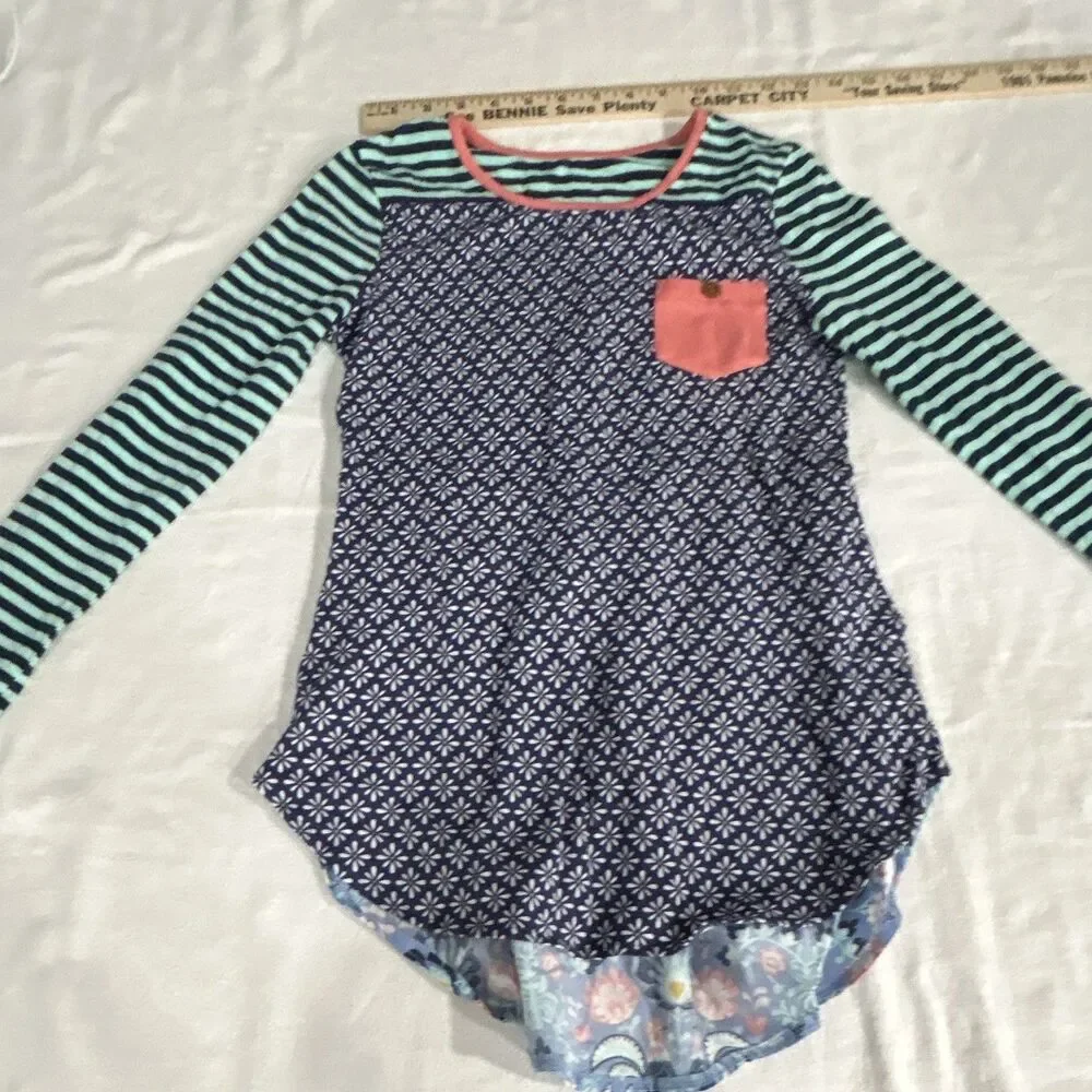 Serendipity Shrimp & Grits Kids Girls XXL 11-12 Floral Heart Tunic Tee 3752